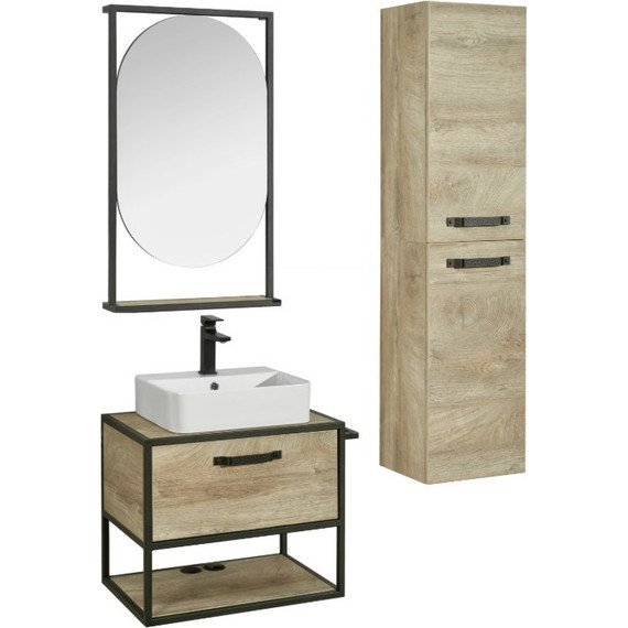 Тумба подвесная со столешницей Акватон Лофт Фабрик 65 см 1A242301LTDU0, дуб эндгрейн - фото, картинка 9 Тумба подвесная со столешницей Акватон Лофт Фабрик 65 см 1A242301LTDU0, дуб эндгрейн - фото 9