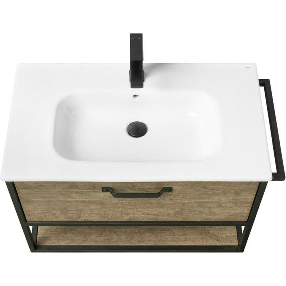 Тумба подвесная с раковиной Акватон Лофт Фабрик 80 см 1A2424K6LTDY0, дуб кантри - фото 6