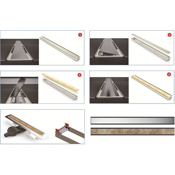 Трап Berges Wasserhaus B1 Keramik 60 см 090117, нержавеющая сталь (под плитку), Цвет производителя: хром матовый, Размер трапа: 600 - фото 6