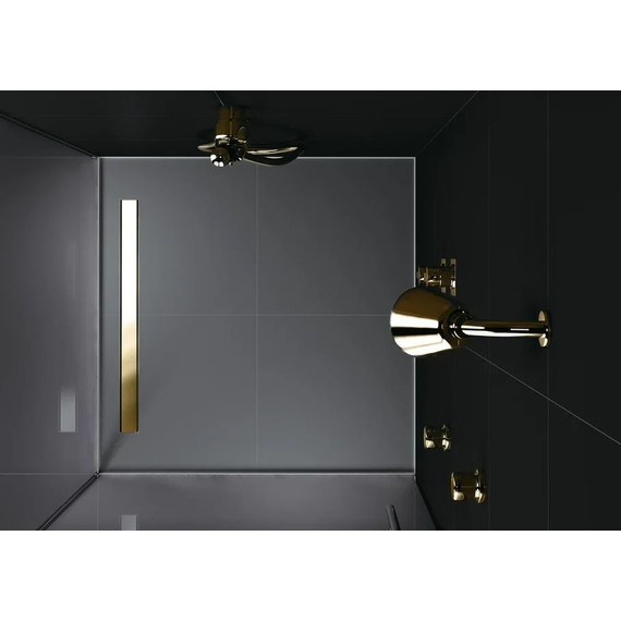 Трап Berges Wasserhaus B1 Keramik 70 см, нержавеющая сталь, золото (под плитку), Цвет производителя: золото, Размер трапа: 700 - фото 2