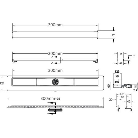 Трап Berges Wasserhaus C1 Norma 30 см 090134, нержавеющая сталь (под плитку), Цвет производителя: хром матовый, Размер трапа: 300 - фото 7