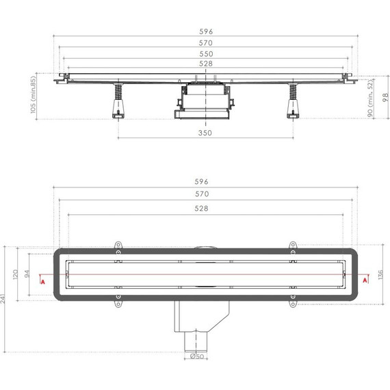Трап Pestan (BETTOSERB) Confluo Premium Line 55 см 13100003, нержавеющая сталь (под плитку), Цвет производителя: хром, Размер трапа: 550 - фото 9