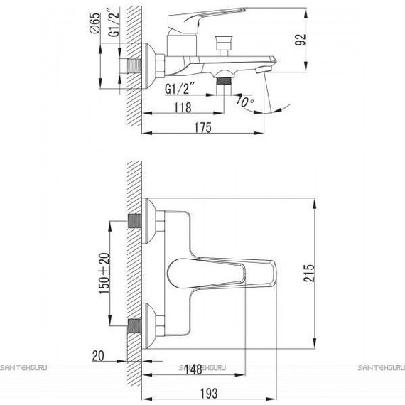 Набор смесителей 3 в 1 для ванны с коротким изливом Imprese Barka - фото 6