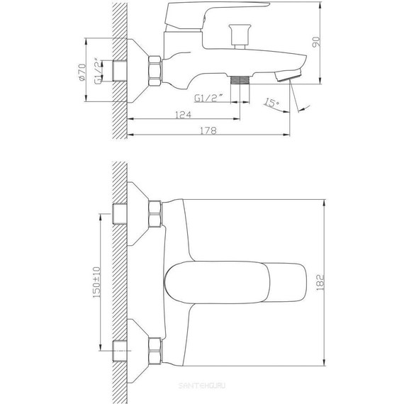Набор смесителей 3 в 1 для ванны с коротким изливом Imprese Labe - фото 6