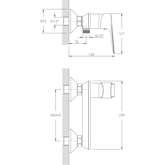Набор смесителей для душа Imprese Loreta 3 в 1 - фото 6