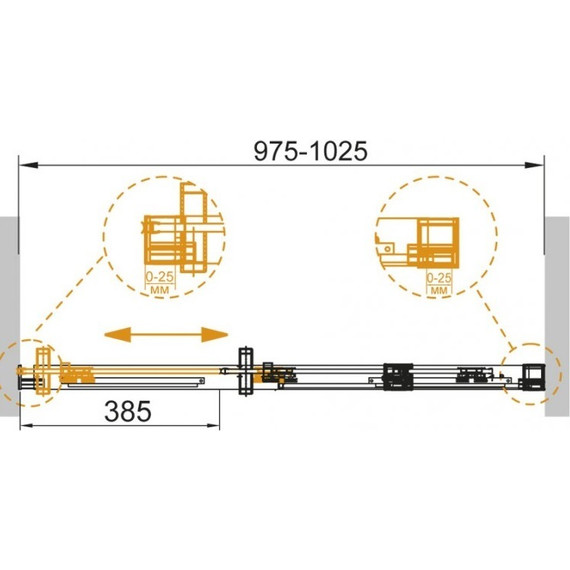 Душевая дверь Cezares 100 см DUET SOFT-BF-1-100-C-Cr-L (стекло 8 мм) хром/прозрачное - фото 2