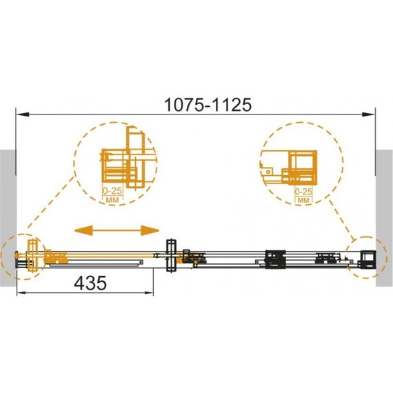 Душевая дверь Cezares 110 см DUET SOFT-BF-1-110-C-Cr (стекло 8 мм) хром/прозрачное - фото 2