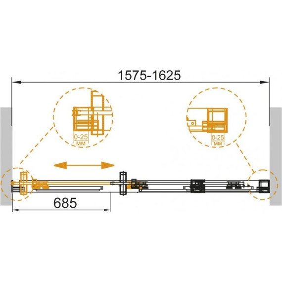 Душевая дверь Cezares 160 см DUET SOFT-BF-1-160-C-Cr (стекло 8 мм) хром/прозрачное - фото 2