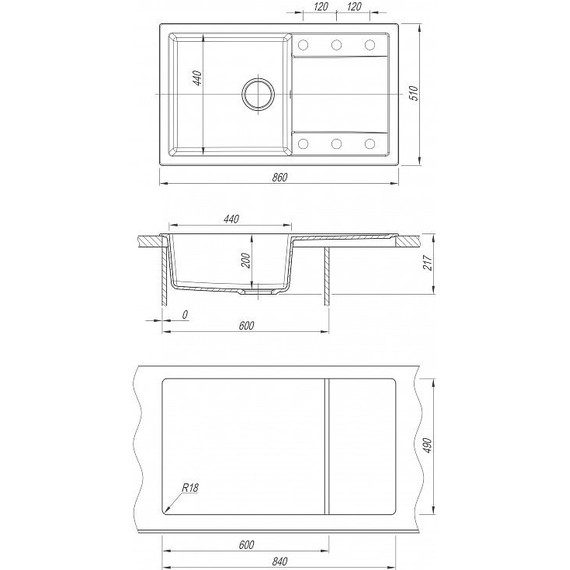 Кухонная мойка Dr.Gans Техно 860 25.030.D0860.403, латте - фото 3