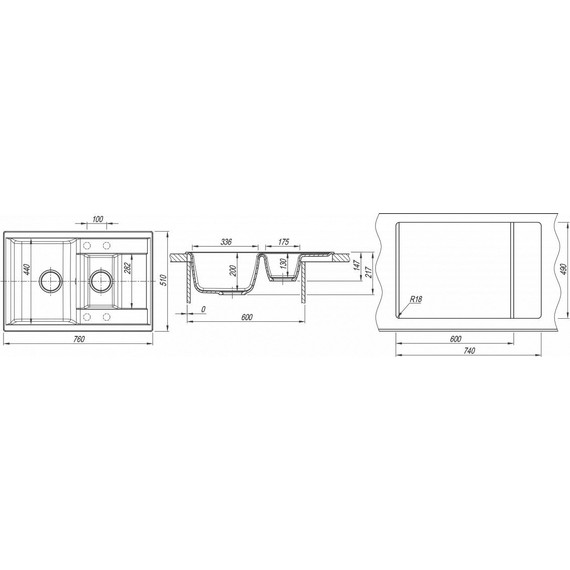 Кухонная мойка Dr.Gans Астра 760К 25.065.D0760.402, дюна - фото 3