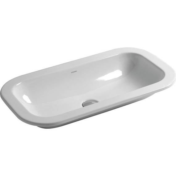 Раковина врезная на столешницу Azzurra Glaze 70 см GLZ 69x38/IN bi*0 - фото 