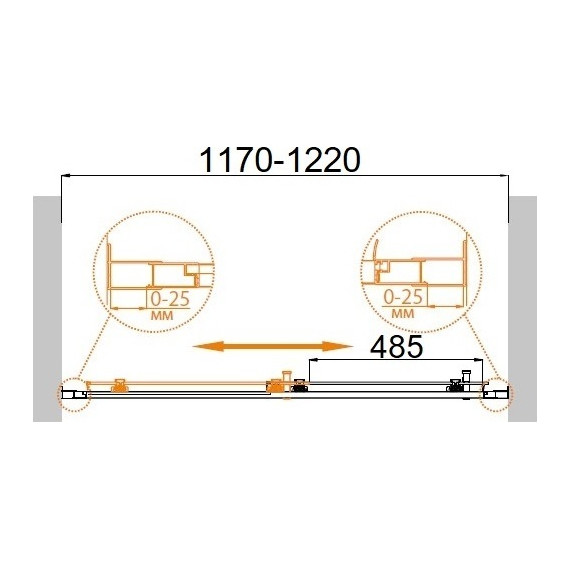 Душевая дверь Cezares 120 см MOLVENO-BF-1-120-C-Cr-IV, хром/прозрачное - фото 2