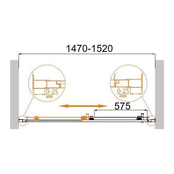 Душевая дверь Cezares 150 см MOLVENO-BF-1-150-C-Cr-IV, хром/прозрачное - фото 2