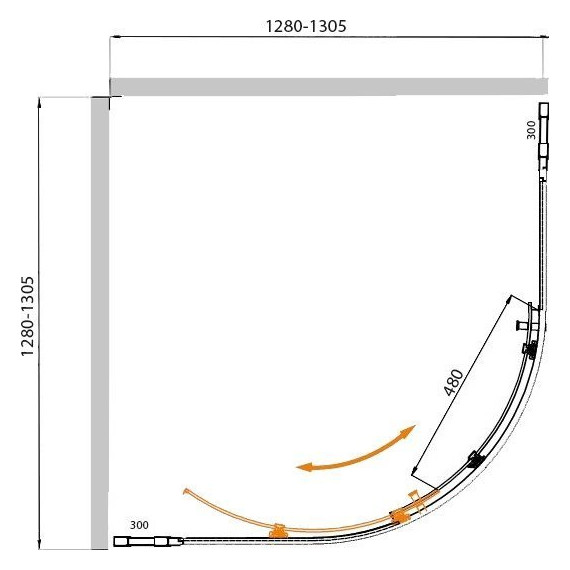 Душевое ограждение Cezares 130х130 см MOLVENO-R-11-100+30-P-Cr, хром/матовое - фото 5
