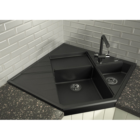 Кухонная мойка Florentina Бомбей 20.375.J0900.302, антрацит, Цвет производителя: чёрный - фото 2