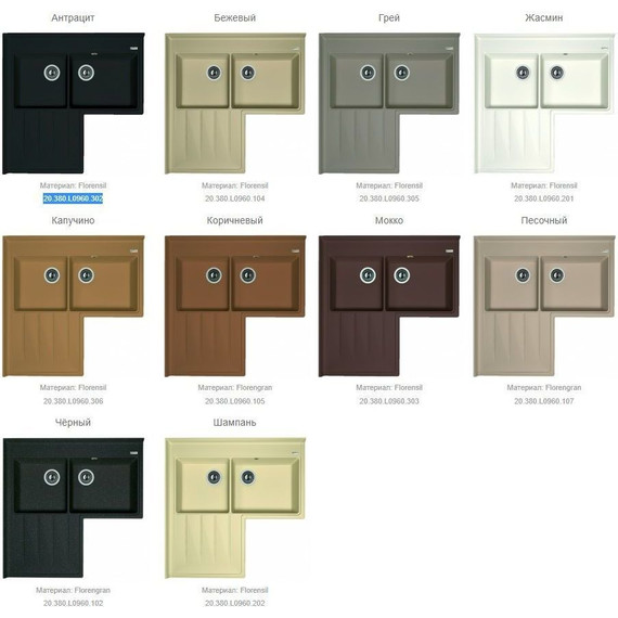 Кухонная мойка Florentina Адрия 20.380.L0960.302, антрацит, Цвет производителя: чёрный - фото 2