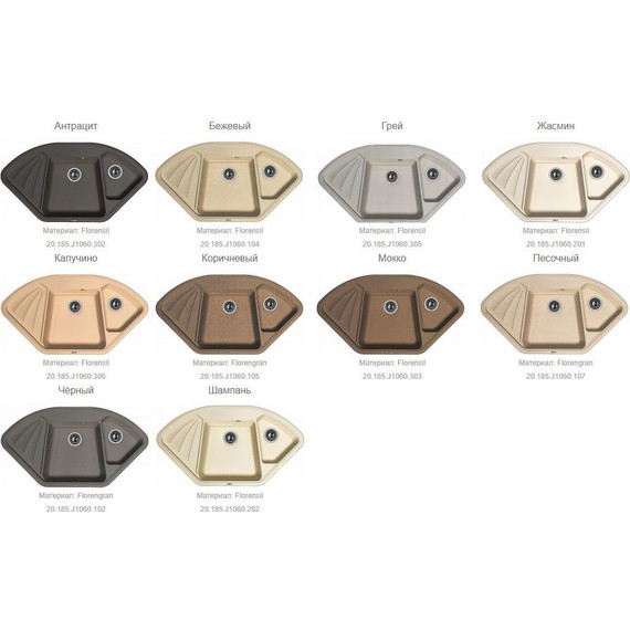 Кухонная мойка Florentina Капри 20.185.J1060.306, капучино, Цвет производителя: капучино - фото 2