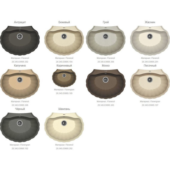 Кухонная мойка Florentina Гребешок 20.345.E0695.104, бежевый, Цвет производителя: бежевый - фото 2