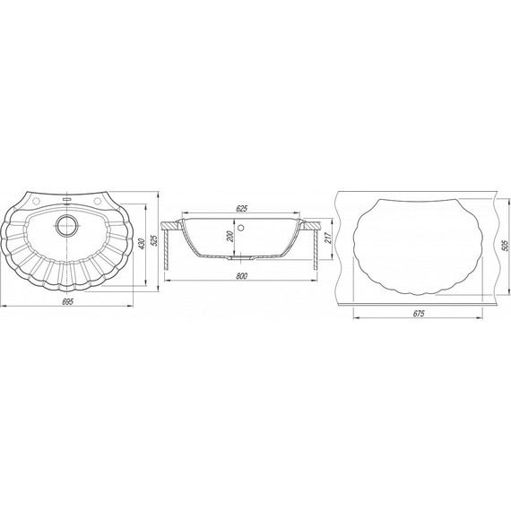 Кухонная мойка Florentina Гребешок 20.345.E0695.107, песочный, Цвет производителя: песочный - фото 4