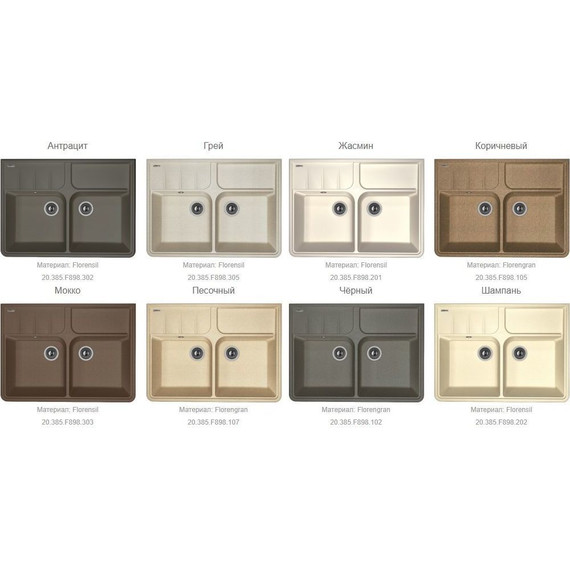 Кухонная мойка Florentina Вилладжио 20.385.F898.107, песочный, Цвет производителя: песочный - фото 2