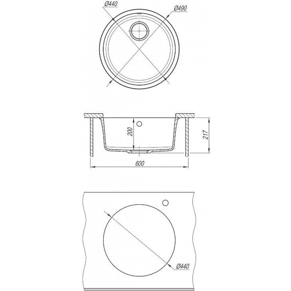 Кухонная мойка Florentina Вега зеро 22.425.D0440.102, чёрный - фото 4