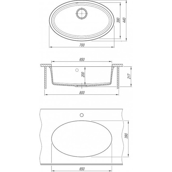 Кухонная мойка Florentina Вега овал 22.430.E0650.102, чёрный - фото 4