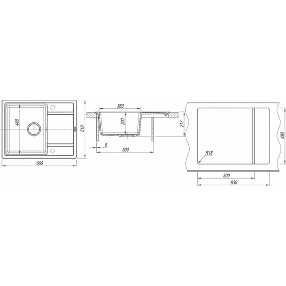 Кухонная мойка Florentina Липси 650 20.125.C0650.306, капучино, Цвет производителя: капучино - фото 4