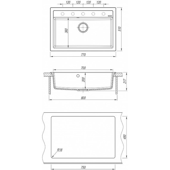 Кухонная мойка Florentina Липси 770 20.440.E0770.306, капучино, Цвет производителя: капучино - фото 4