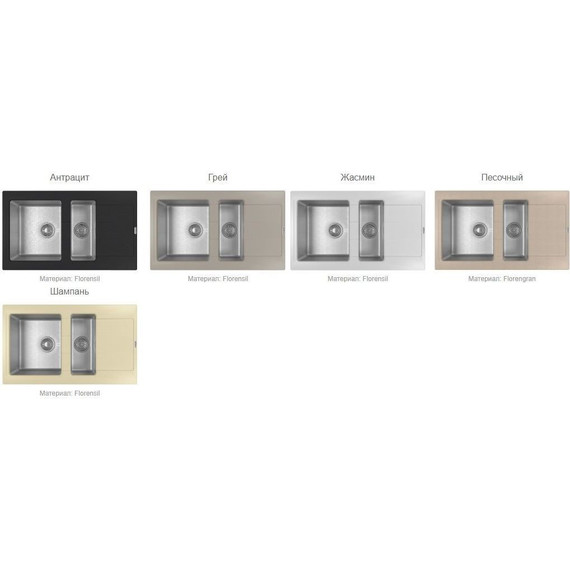 Кухонная мойка Florentina Комби 860K, антрацит, Цвет производителя: чёрный - фото 2