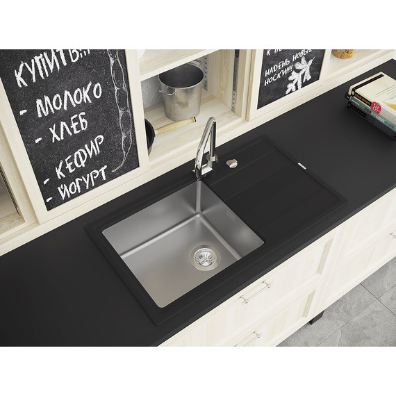 Кухонная мойка Florentina Комби 860, антрацит, Цвет производителя: чёрный - фото 2