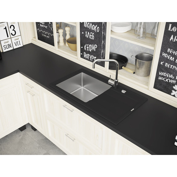 Кухонная мойка Florentina Комби 860, антрацит, Цвет производителя: чёрный - фото 3