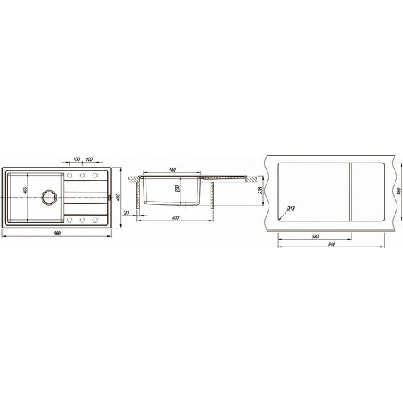 Кухонная мойка Florentina Комби 860 21.400.D0860.107, песочный, Цвет производителя: песочный - фото 4