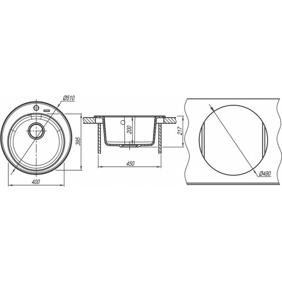 Кухонная мойка Florentina Никосия 20.135.В0510.102, чёрный, Цвет производителя: чёрный - фото 4