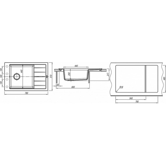 Кухонная мойка Florentina Липси 780P 20.275.D0780.201, жасмин, Цвет производителя: жасмин - фото 4