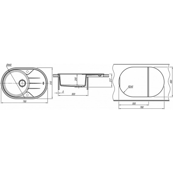 Кухонная мойка Florentina Лотос 780 20.295.C0780.202, шампань, Цвет производителя: шампань - фото 4