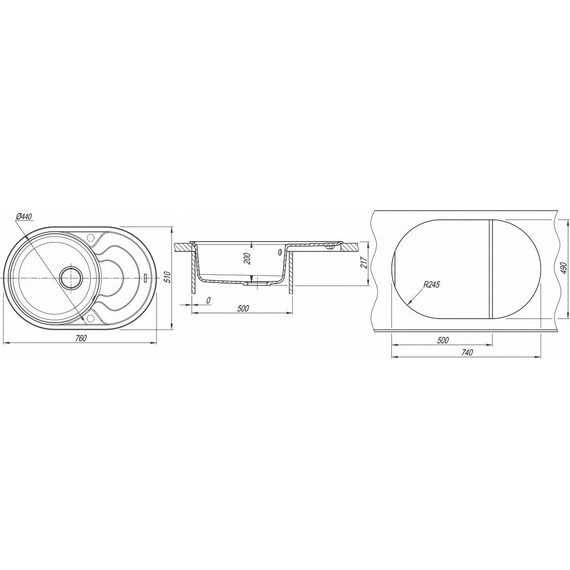 Кухонная мойка Florentina Родос 760 20.140.D0760.105, коричневый, Цвет производителя: коричневый - фото 4