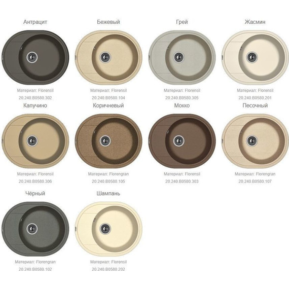 Кухонная мойка Florentina Родос 580 20.240.В0580.107, песочный, Цвет производителя: песочный - фото 2