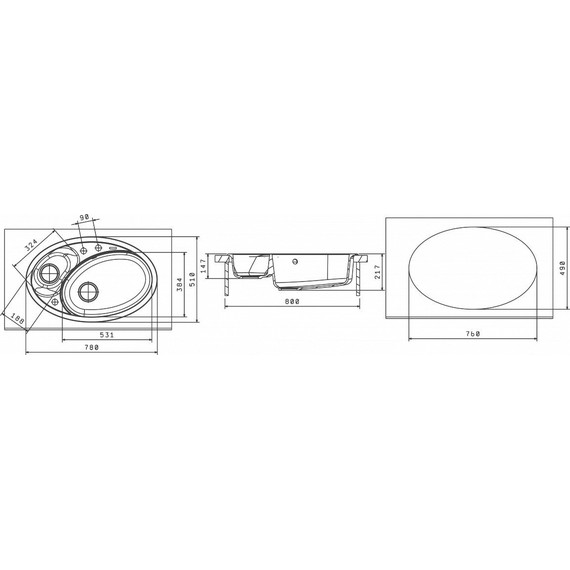 Кухонная мойка Florentina Селена 780 20.265.E0780.105, коричневый, Цвет производителя: коричневый - фото 4