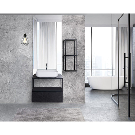 Тумба подвесная со столешницей Cezares CADRO-70/46/30-1C-SO-MET 70 см, черный - фото, картинка 3 Тумба подвесная со столешницей Cezares CADRO-70/46/30-1C-SO-MET 70 см, черный - фото 3