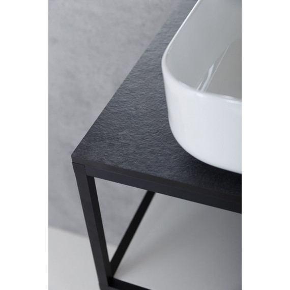 Тумба подвесная со столешницей Cezares CADRO-70/46/30-1C-SO-MET 140 см, черный - фото 3