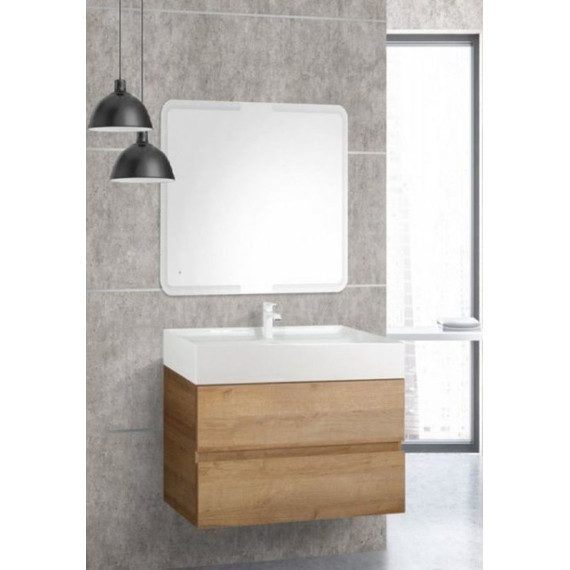 Тумба подвесная с раковиной Cezares Molveno 46-80-2C-SO-RRIV 80 см, Rovere Rivera - фото 2