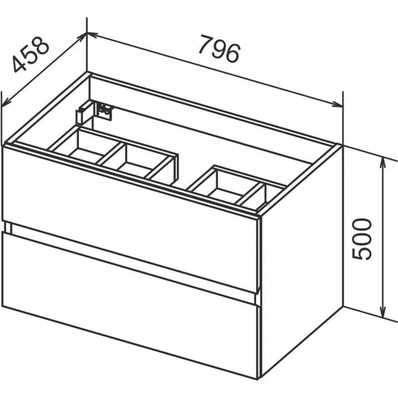 Тумба подвесная с раковиной Cezares Molveno 46-80-2C-SO-NN 80 см (раковина Tecla Touch), Noce Nature - фото 7