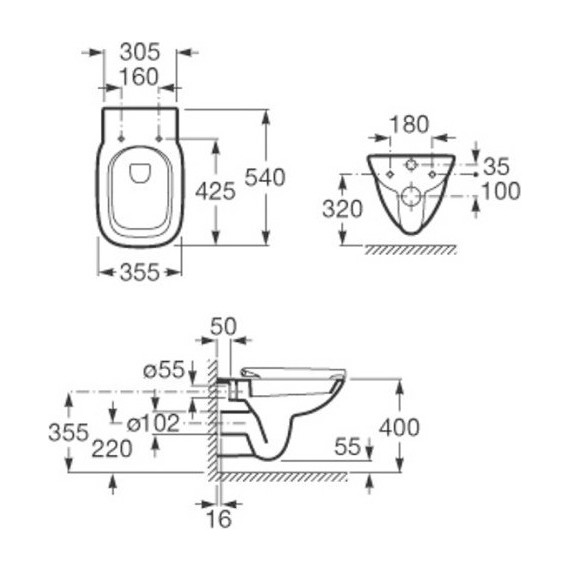 Унитаз подвесной Roca DEBBA 346997000 - фото, картинка 7 Унитаз подвесной Roca DEBBA 346997000 - фото 7