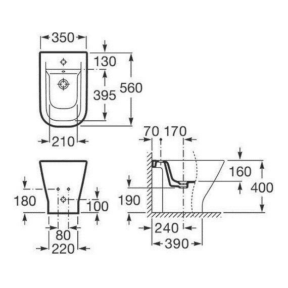 Биде напольное Roca Gap 357474000 - фото, картинка 5 Биде напольное Roca Gap 357474000 - фото 5
