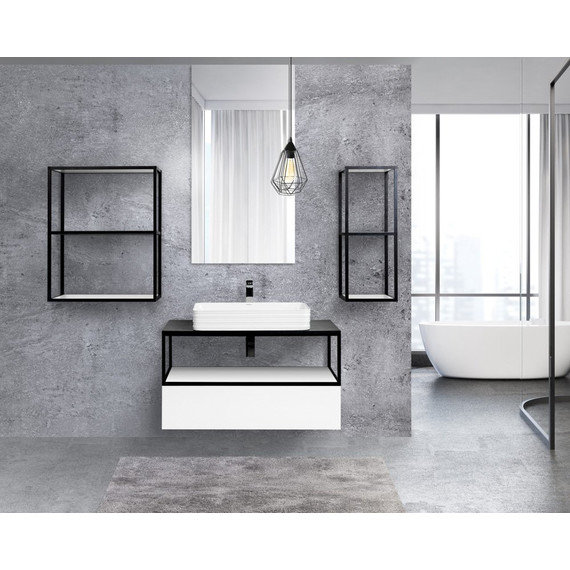 Модуль подвесной открытый Cezares Cadro 60 см CADRO-60/30/80-2C-SO-MET-ST, черный/белый - фото 2