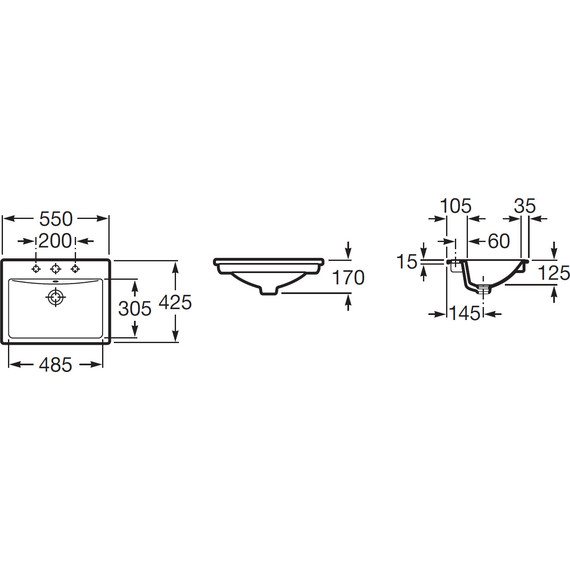 Раковина врезная на столешницу Roca Diverta 55 см 32711600Y - фото 5