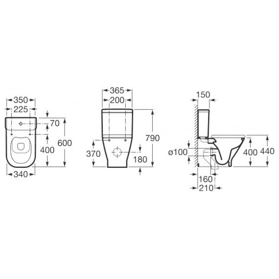 Унитаз-компакт безободковый Roca Gap Clean Rim 34273700H - фото 7
