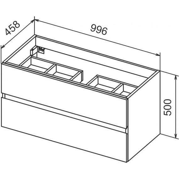 Тумба подвесная с раковиной Cezares Molveno 46-100-2C-SO-RRIV 100 см, Rovere Rivera - фото 6
