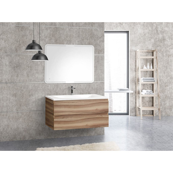 Тумба подвесная с раковиной Cezares MOLVENO-100-2C-SO-NN 100 см, Noce Nature - фото 6