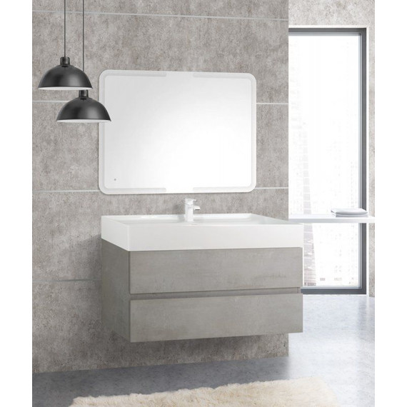 Тумба подвесная с раковиной Cezares Molveno 46-100-2C-SO-BET 100 см, Beton - фото, картинка 4 Тумба подвесная с раковиной Cezares Molveno 46-100-2C-SO-BET 100 см, Beton - фото 4